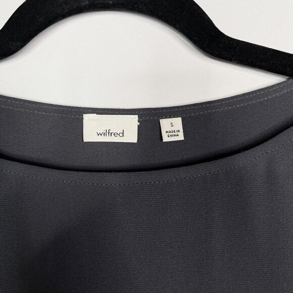 Aritzia Wilfred Small S Gray Pozzi Open Tie Sleeve Blouse Long Sleeve Top - Picture 6 of 9